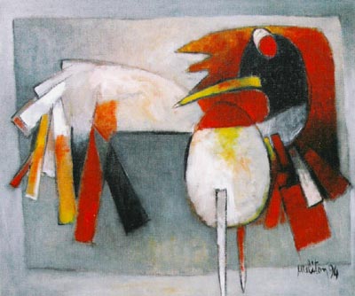 1994 - Uccello reale - Olio su tela 54x65cm