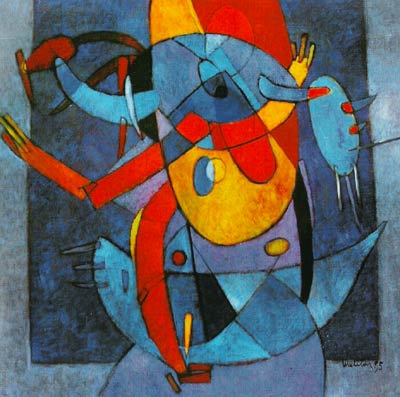 1995 - Lo stregone - Olio su tela 90x90cm