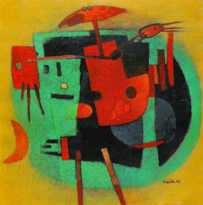 1996 - Uccello mitologico - Olio su tela 90x90cm