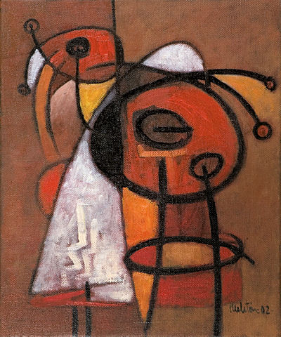 2002 - Bambina con bambola - Olio su tela 54.5x46cm