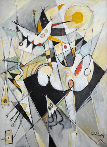 2007 - Il ballo della luna - Acrilico su tela 77.5x57.5cm