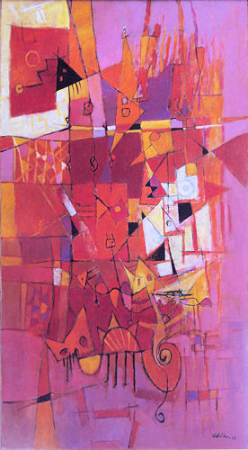 2008 - I sogni caldi dei miei gatti - Acrylic on canvas 90x50cm